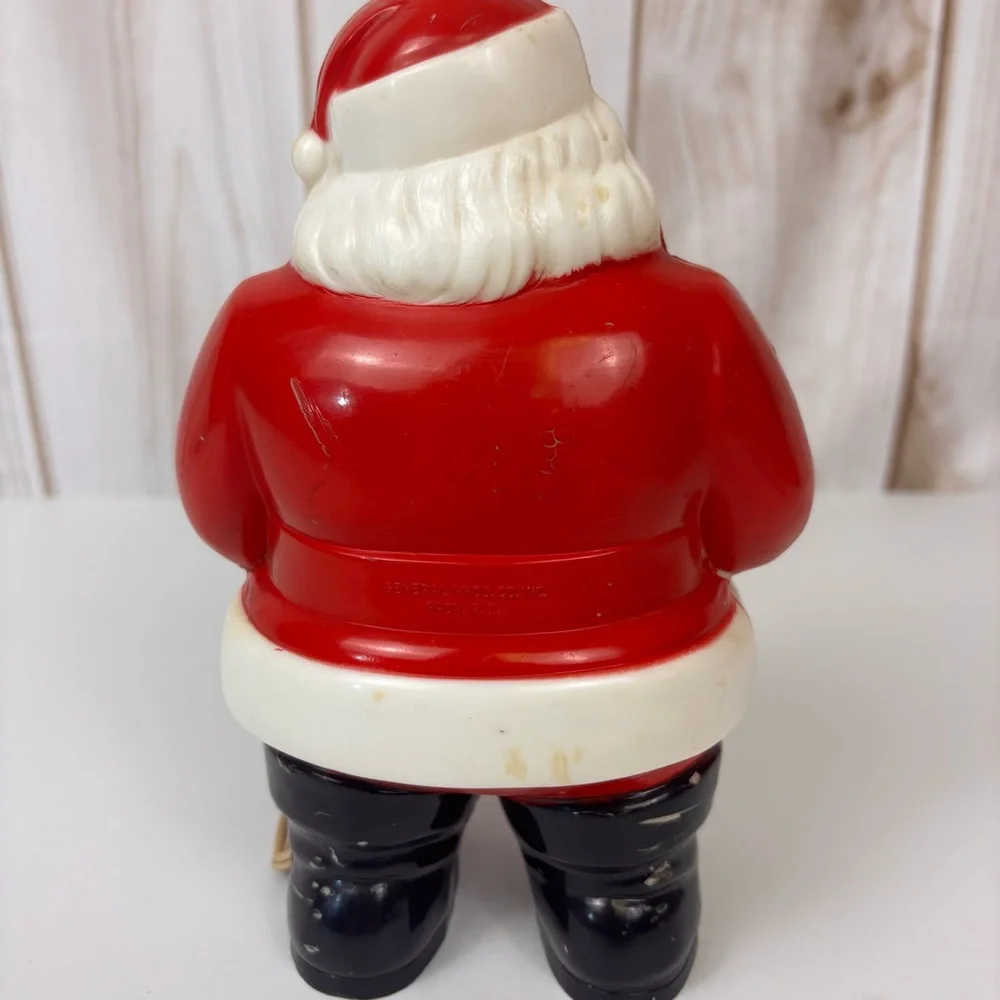 Vintage 1950's Blow Mold Lighted Santa General Products Co Tabletop Decor Red 8" - Picture 13 of 15